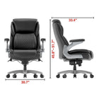 Staples Randolph Ergonomic Bonded Leather Executive Big & Tall Chair - Black-Black bonded leather seat and back for a sleek, professional look