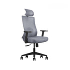 Kopplen Office Chair with Headrest & Armrests - Grey-Personalized Comfort & Comfortable Seating