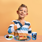 Danawares Marvel Avengers Melamine Dinnerware 3-Piece Set-With an 8-inch plate and a 5.5-inch bowl, this dinnerware holds just the right amount of food for a small appetite. Young children can easily grip each piece by the wide rim, and the plastic is both lightweight and durable