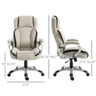 Vinsetto PU Leather Executive Office Chair with Swivel Wheels - Ergonomic-Tilt function allows for rock back and forth for a rest