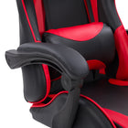 CorLiving Ravagers Gaming Chair - Black/Red-Back and neck pillow alleviates stress points to game in comfort