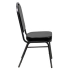 Flash Furniture HERCULES Series Crown Back Stacking Banquet Chairs in Black Vinyl with Silver Vein Frame - 4 Pack-500 lb. Weight Capacity