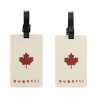 Bugatti 2 Pieces Luggage Tag - Rubber - Cream-Made of rubber