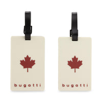 Bugatti 2 Pieces Luggage Tag - Rubber - Cream-Made of rubber