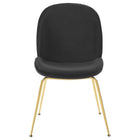 Modway Scoop Gold Stainless Steel Leg Performance Velvet Dining Chair - Black-Assembly Required