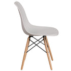 Flash Furniture Elon Series Plastic Chair with Wooden Legs - White-Back Width: 11'' - 16''
