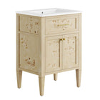 Modway Elysian 24" Wood Bathroom Vanity - White/Burl-Modern Bathroom Vanity