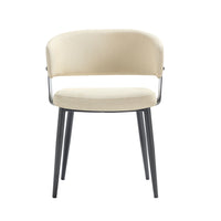Manhattan Comfort Luce 22" Modern Textured Leatherette Upholstered Dining Chair - Sand-Modern Dining Chair for Dining Room and Task Use