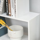 HOMCOM 6-Tier Geometric Wooden Bookcase - White-Material: E1 grade particle board 