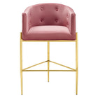 Modway Savour Tufted Performance Velvet Bar Stool - Dusty Rose-Bar Stool Weight Capacity: 300 lb