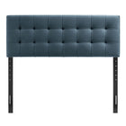 Modway Lily Stain-Resistant Performance Velvet King Size Headboard - Cadet Blue-Five Mounting Positions