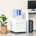 Vinsetto 2-Drawer Letter/A4 Filing Cabinet with Wheels Lockable - White-Hanging rod in bottom drawer, perfect for suspending folders
