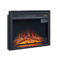 Manhattan Comfort Electric Fireplace Insert - Black-Electric Fireplace Box for Indoor Heating Usage