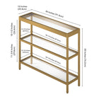 Hudson&Canal Alexis 36"W Console Table - Brass-9