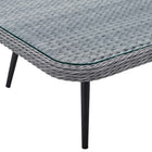 Modway Endeavor Outdoor Patio Wicker Rattan Square Coffee Table - Grey-Assembly Required