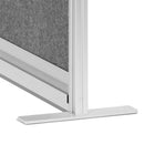 Luxor Modular Wall Extension - 53" W x 48" H - Wide Grey Frame, Frosted Acrylic, Cool Grey PET-NRC rating greater than 0.85 for sound control