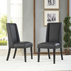 Modway Baron Vinyl Dining Chair - Black - 2 Pack-Dense Foam Padding for Comfort