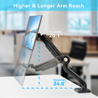ShoppingAll Heavy Duty Single Monitor Mount for 13-35" Screens - Black-Features pneumatic arm, anti-slip pad