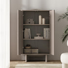 Manhattan Comfort Ella 31.5" Modern Accent Cabinet - Mocha-Sleek, Handle-Free Doors for a Clean, Uncluttered Look
