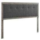 Modway Draper Tufted Fabric and Wood King Headboard - Grey Charcoal-Upholstered King Headboard