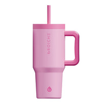 GROSCHE Aspen Insulated Water Tumbler with Handle - 32 oz. - Hot Pink-32oz capacity