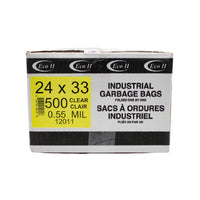 Eco II Garbage Bags - 24" x 33" - 0.55MIL -  Clear - 500 Pack-24" x 33"