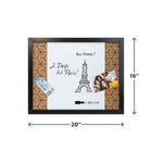 Quartet Magnetic Dry Erase Combination Board - 20" x 16" - Black Wood Frame-HIGH DENSITY CORK: The self-healing, natural cork surface resists push pin holes after each use, allowing it to be reused for a long time without distortion or unsightly pin holes. This cork features a modern pattern for some added style.