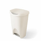 Umbra Brim Step Can - 50L - Sand-Functional and easy to use: this large trash can features a stainless-steel foot pedal for a convenient and soft-close