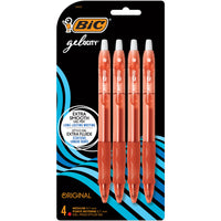 BIC Gelocity Retractable Gel Pens - 0.7mm - Red - 4 Pack-Soft contoured grip provides maximum comfort and control