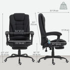 Vinsetto 7-Point Vibrating Reclining Massage Office Chair with Footrest and Swivel Wheels - Black-Retractable footrest so you can prop your feet up while you lay back