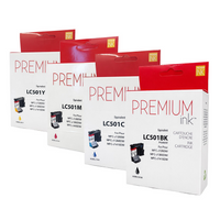 Premium Ink Brother LC501 4-Pack Alternative Ink Cartridge - Standard Yield - Black/ Combo Colour-Color: CMYK