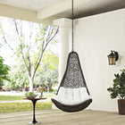 Modway Abate Outdoor Patio Swing Chair Without Stand - Grey White-Sturdy Powder-Coated Steel Frame