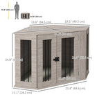 PawHut 41" Corner Dog Crate Furniture with Cushion - Walnut Brown-Includes a removable cushion for easy cleaning 