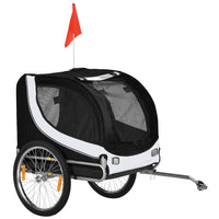 Aosom Pet Bike Wagon and Cargo Carrier with Hitch and Reflectors - White-Sturdy steel frame and durable 600D Oxford fabric 
