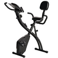 Soozier 3 in 1 Folding Exercise Bike w/ 8-Level Magnetic Resistance - Black-Caters to your body shaping needs, bodybuilding and fitness, waist training, hips, legs and arms 