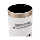 Seville Classics UltraSlimLine Oscillating Tower Fan with Light - White-Energy-efficient DC Motor reduces energy costs