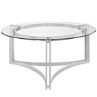 Modway Signet Stainless Steel Coffee Table - Silver-Easy wipe clean surface