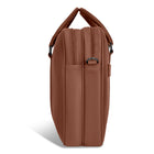 Champs Onyx Leather Briefcase - Brown-Trolley Strap