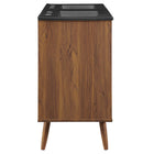 Modway Transmit 48" Double Sink Bathroom Vanity - Walnut/Black-Full-Extension Drawers