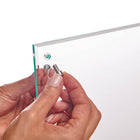 Deflecto Beveled Edge Sign Holder - 8 1/2" x 11" - Green Tinted Border-Metal knobs unscrew to easily change literature and orientation