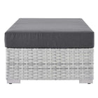 Modway Convene Outdoor Patio Rectangular Ottoman - Light Grey/Charcoal-Ships Pre-Assembled