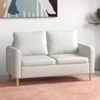 HOMCOM 56" Loveseat Sofa for Bedroom with Side Pockets - Cream White-Can be placed anywhere, from living room, bedroom to home office