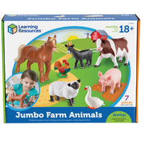 Learning Resources Jumbo Farm Animals - Set of 7 -Age group and grade: Ages 2 - 6 and grades preschool - 1st