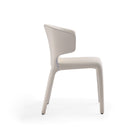 Manhattan Comfort Conrad 20.47" Mid-Century Modern Faux Leather Upholstered Dining Chairs - Cream - Set of 2-Delivered to you Fully Assembled! No Assembly Required