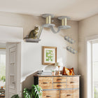 PawHut 3-Piece Cat Wall Shelves with Scratching Post, Perches and Steps - Light Grey-Includes 3 pieces: scratching post and board, steps, ladder, platforms 