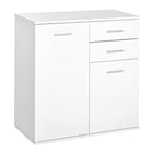 HOMCOM 28" L High Gloss Sideboard with 2 Drawers and 2 Doors - High Gloss White-Exquisite design with high gloss effect on the front and top surface 