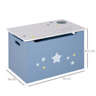 Qaba Kids Wooden Toy Storage Box Organizer Chest with Gas Stay Bar Seating Bench - Blue-Ample internal storage space can hold your kids' toys, books, clothes, etc
