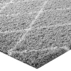 Modway Toryn Diamond Lattice Shag Area Rug - 5 ft W x 8 ft L - Grey/Ivory-High Density / Machine-Woven
