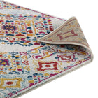 Modway Entourage Khalida Distressed Vintage Floral Lattice Area Rug - 5 ft W x 8 ft L - Ivory Blue Orange Yellow Red-8