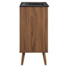 Modway Transmit 18" Bathroom Vanity - Walnut/Black-Soft-Close Door